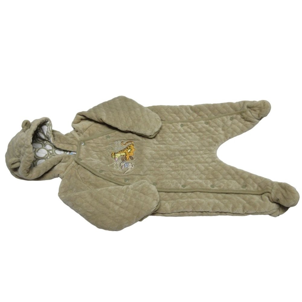 Disney baby infant quilted Winnie the Pooh embroidered hooded snow‎ suit 6-9M